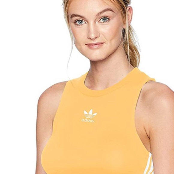 Yellow/mustard retro adidas crop top - Picture 1 of 3